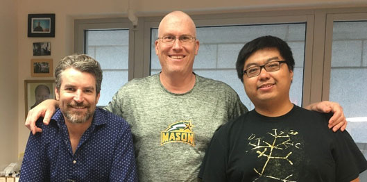 Dr. Miles Zhang (Right) with collaborators Dr. Matthew Buffington (Left) and Dr. Michael Gates (Center) of the USDA Systematic Entomology Laboratory based at the NMNH.
