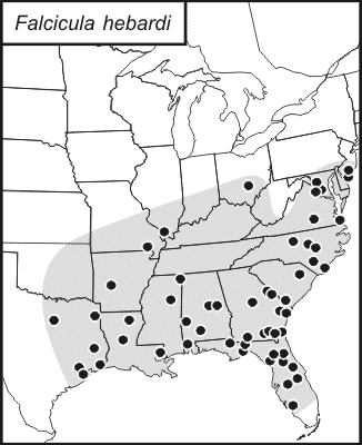 distribution map for Falcicula hebardi