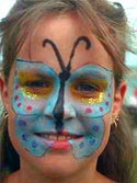 girl with painted butterfly on face