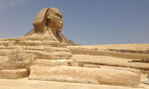 The Great Sphinx outside Cairo, Egypt.