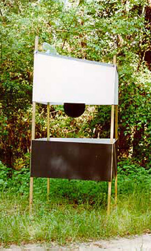 Attractant trap, with black sphere, used to lure biting flies. 