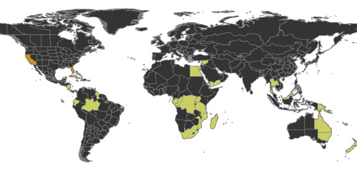 Worldwide distribution of the bigheaded ant, Pheidole megacephala (Fabricius)