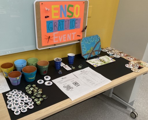 a table with merchandise