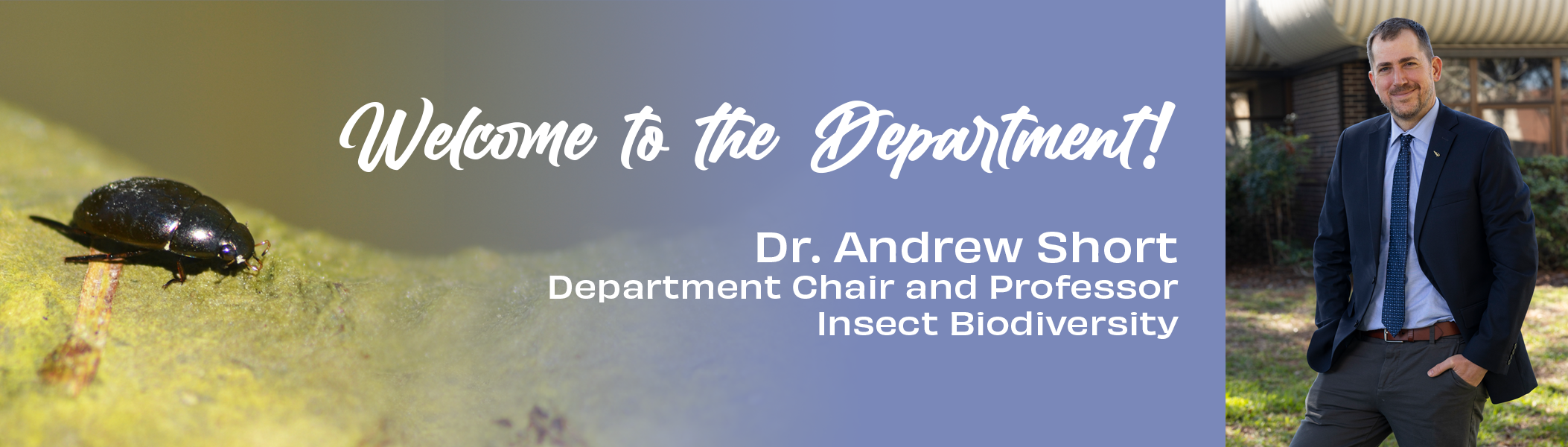 a web slider welcoming Dr. Andrew Short