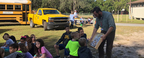 On November 6th, East Marion Elementary School in Ocala held its 3rd annual Career Day. Christopher Crockett, a PhD student in Dr. Oscar Liburd’s lab, was there to talk about agricultural pests, how they affect commodities and crops, and how we can use drones and imagery to help detect and monitor pest damage. 
