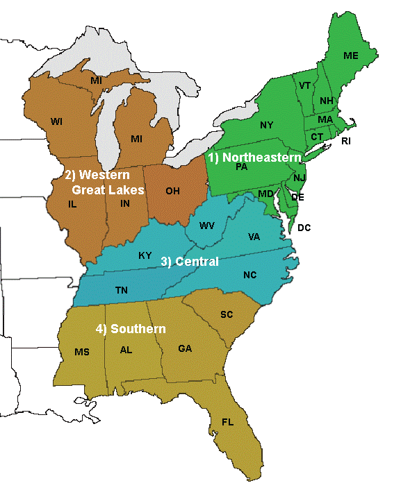 Eastern Checklist Map 